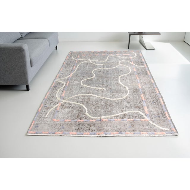 Taupe 1950s Muted Sand & Taupe Earth Tone Area Rug For Sale - Image 8 of 10