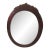 Oval Mahogany Victorian Mirror With Carved Crest For Sale