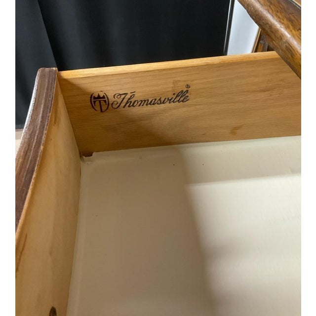 Brown Mid-Century Thomasville French Provincial Tallboy Chest of Drawers For Sale - Image 8 of 11