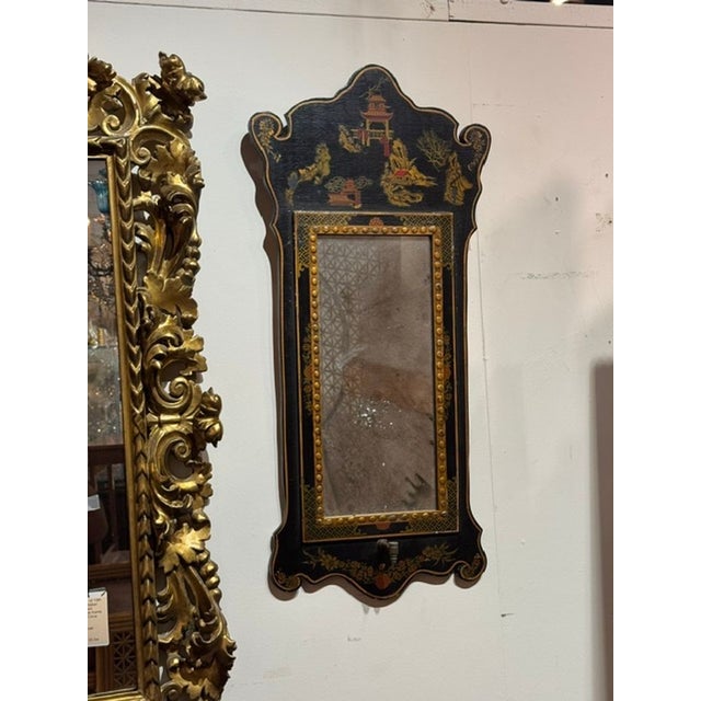 Chinoiserie Pair of Vintage English Chinoiserie Mirrors For Sale - Image 3 of 9