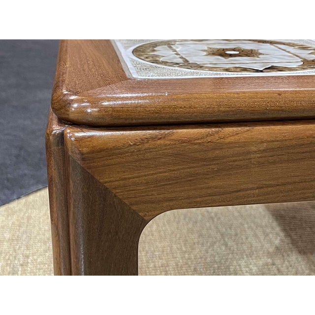 Vintage Coffee Table in Teak and Tiled Tray, 1970s For Sale - Image 9 of 10