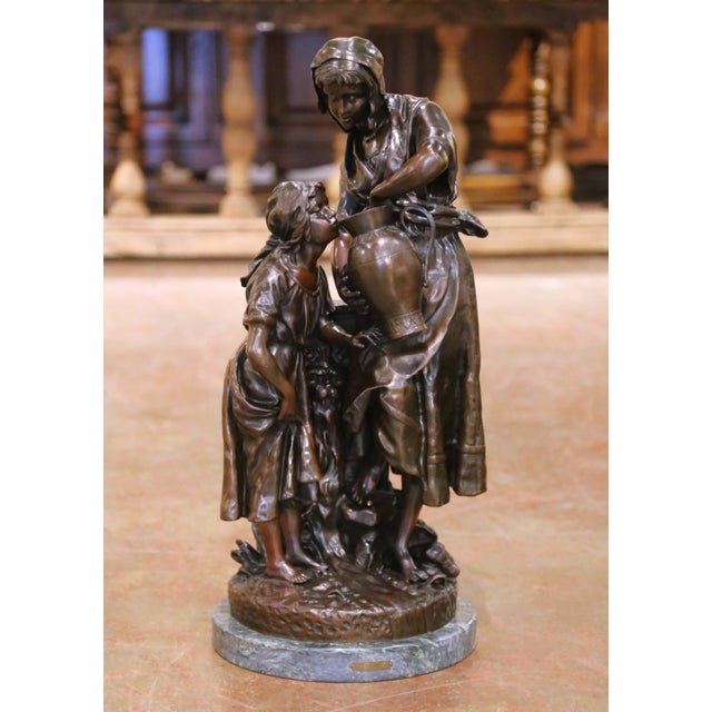 Early 20th Century Early 20th Century French Bronze Sculpture “A La Fontaine” Signed Émile Carlier For Sale - Image 5 of 9