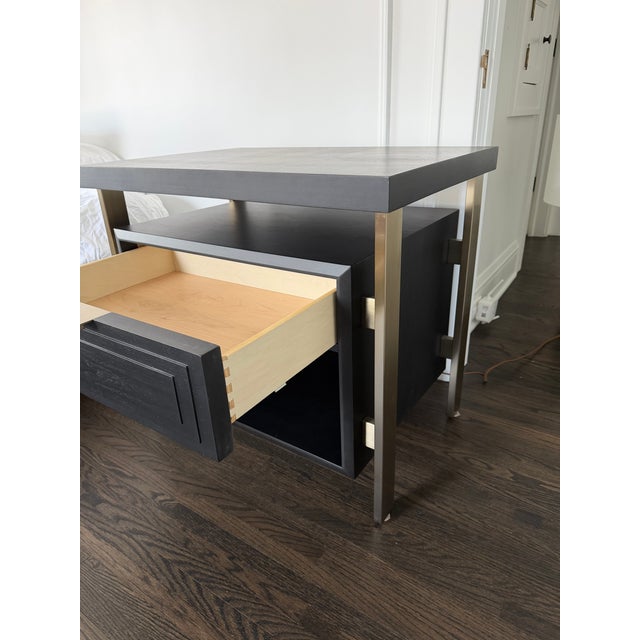 Vanguard Bowers Lamp Table by Michael Weiss — Manchurian Walnut, Satin Brass For Sale In Minneapolis - Image 6 of 7