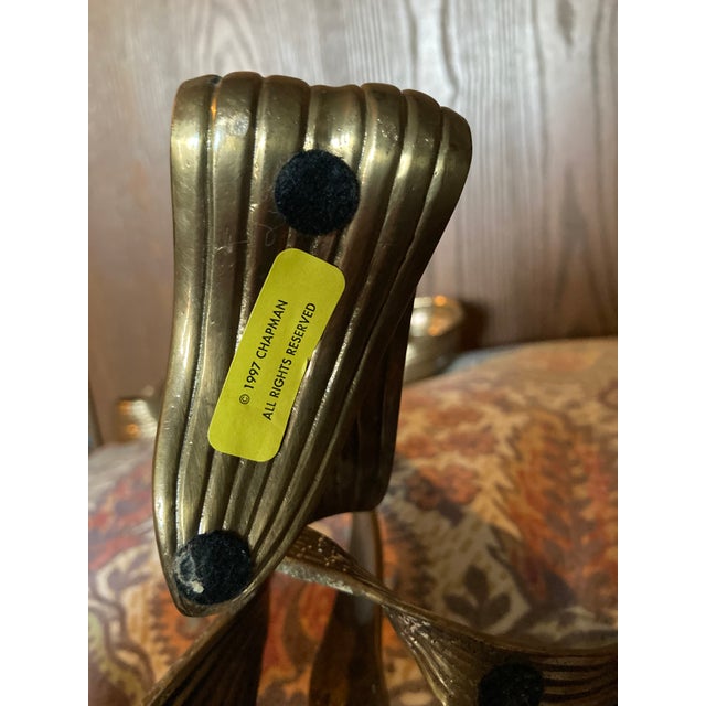 Chapman Manufacturing Company Late 20th Century Chapman Art Nouveau Brass Candlestick For Sale - Image 4 of 6