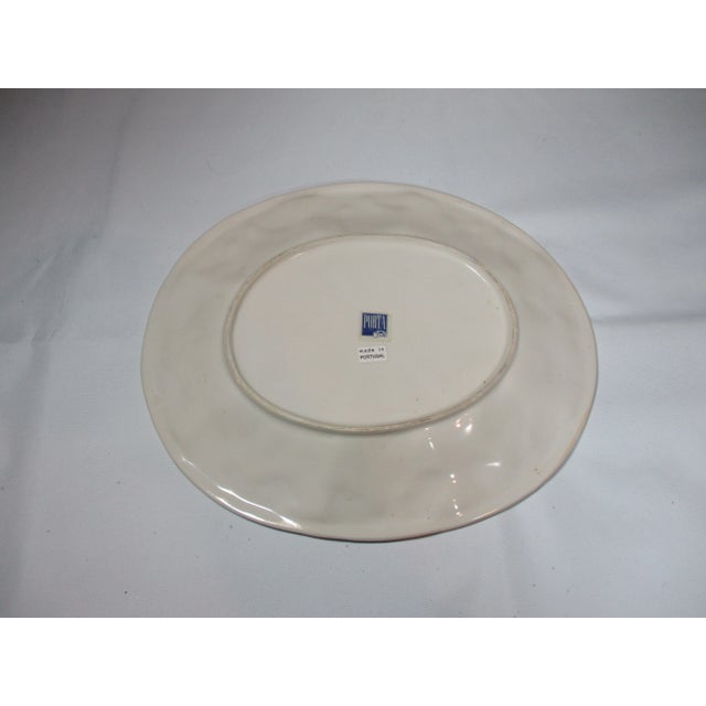 1980s Majolica Style Porta Bowl and Platter Set- 2 Pieces For Sale - Image 4 of 8