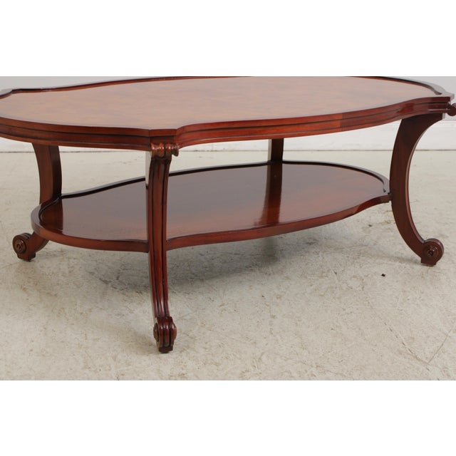 Gorgeous Burl Wood 2 Tier Coffee Table For Sale - Image 13 of 16