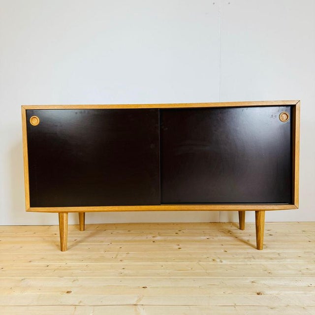 Black Sideboard in Teak, Denmark, 1960s For Sale - Image 8 of 8