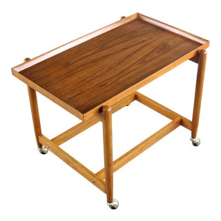 Mid-Century Danish Modern Bar Cart in Teak by Poul Hundevad For Sale