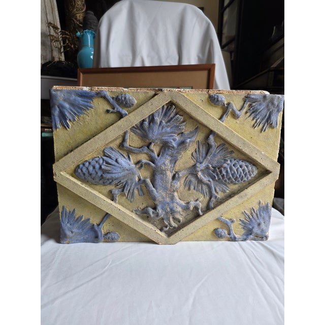 Early 20th Century Architectural Fragment Tile With Pinecone Motif For Sale In San Antonio - Image 6 of 12