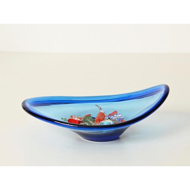 Deep Blue Murano Glass Catchall, Italy, 1960s For Sale - Image 9 of 12