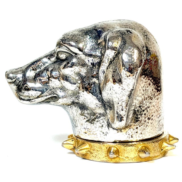 Carole Stupell Silvered & Gilt Bronze Foxhound Box, Signed, Italian Made For Sale - Image 11 of 13