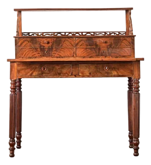 French 19th Century Mahogany and Leather-Top Writing Desk