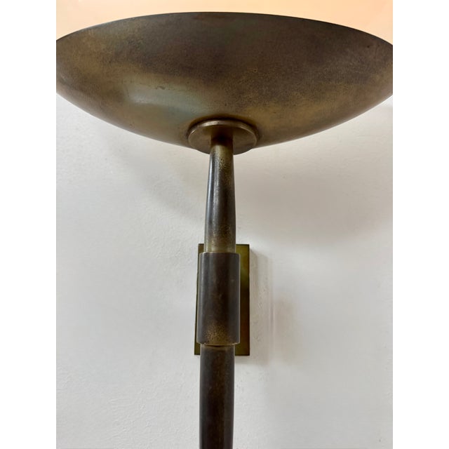 Vintage Art Deco Wall Sconce in Brass and Acrylic Glass, France, 1930 For Sale - Image 9 of 11