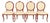 Karges Style French Provincial Louis XV Brown Lacquered Dining Chairs, Set of Four For Sale