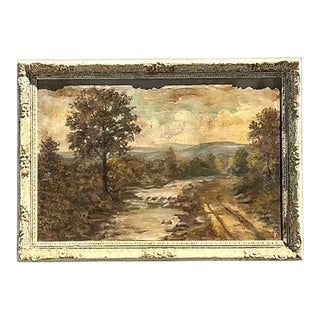 Vintage Original Landscape Oil on Canvas For Sale