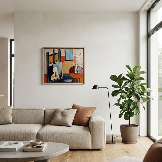 Blue Lumière D’atelier, Contemporary Artist’s Studio Oil Painting, Framed by Sophie Dumont, 2025 For Sale - Image 8 of 9