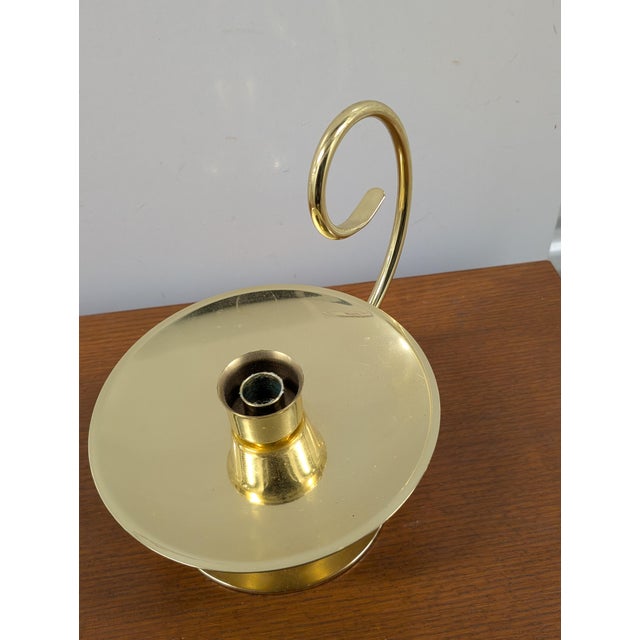 Vintage Baldwin Brass Swirl-Handle Chamberstick Taper Candle Holder For Sale - Image 9 of 10