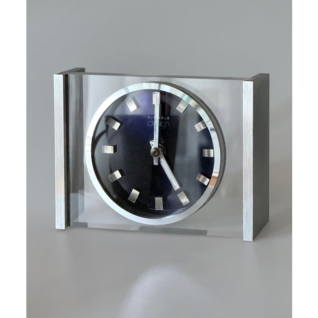 Table Clock in Acrylic Glass and Stainless Steel from Kienzle International, Germany, 1970s For Sale - Image 16 of 16