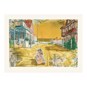 1988 Daniel Authouart Omaha Beach Lithograph