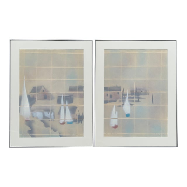"Inlet Harbour 1 & 2" Limited Edition by Mel Stauffer For Sale