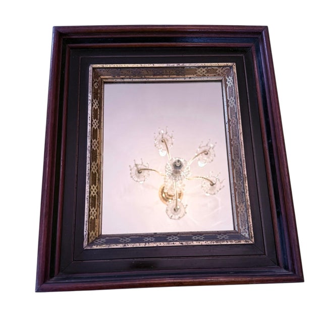 American Early 20th‑Century American Walnut Mirror With Gold‑Gilt Frame For Sale - Image 3 of 13
