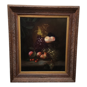 Framed Still Life Oil Painting Signed Roy Turner, Late 20th Century 29 X 34"