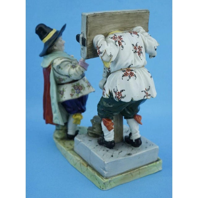 19th Century Porcelain Jester in the Pillory and King from Imperial Manufactory Vienna, Austria For Sale - Image 6 of 18