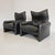 Mid-Century Modern Maralunga Armchairs in Black Leather, 1980s, Set of 2 For Sale - Image 3 of 18