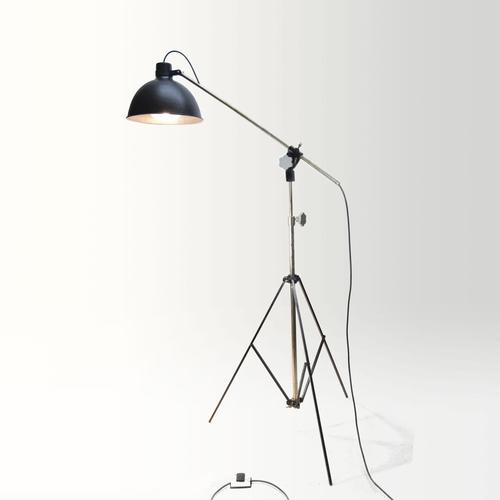 Black Mid-Century Industrial Floor Lamp For Sale - Image 8 of 10