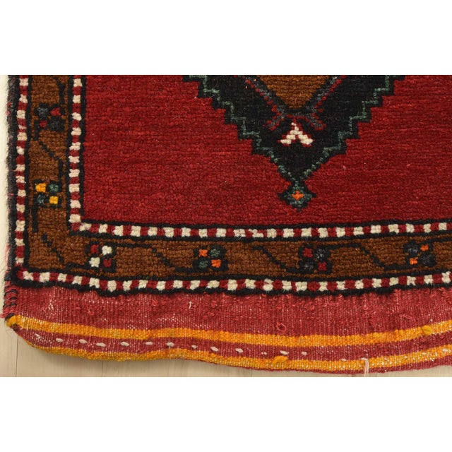 Malatya Rug 1’6” X 3’2” Red Wool Vintage Tribal Hand-Knotted Oriental Carpet For Sale In Philadelphia - Image 6 of 8