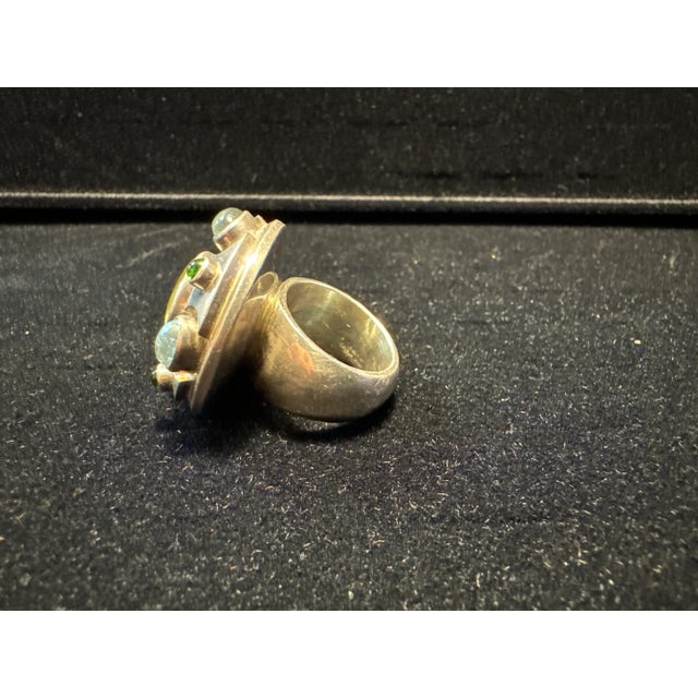 1990s Large Creative Artist Ring in Silver and Topaz, 1990s For Sale - Image 5 of 8