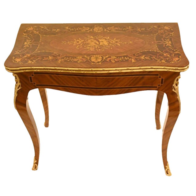 French Games Table Marquetry Inlay Chess Board For Sale