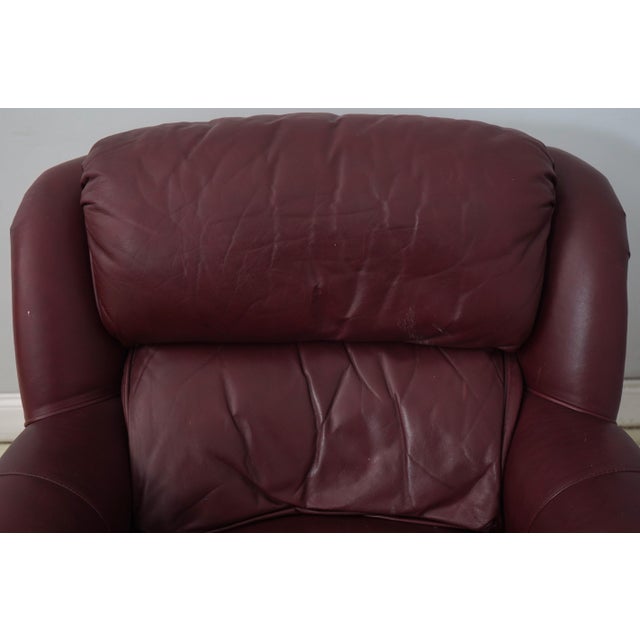 1980s Hancock & Moore Leather Chair & Ottoman For Sale - Image 5 of 18