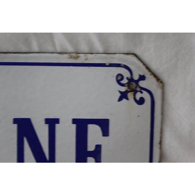 Phone Box Sign in Blue and White Enamel Metal, 1970s For Sale - Image 17 of 18
