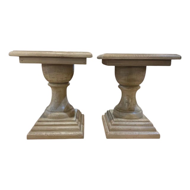 Vintage Turned Wood Pedestal Stands For Sale