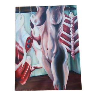 1990s Original Nude Oil Painting on Canvas For Sale