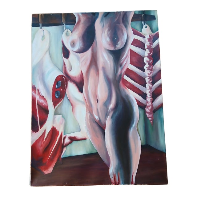1990s Original Nude Oil Painting on Canvas For Sale
