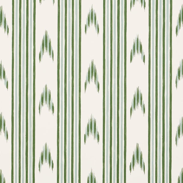 Not Yet Made - Made To Order Sample - Schumacher x Mark D. Sikes Santa Barbara Ikat Wallpaper in Leaf Green For Sale - Image 5 of 5