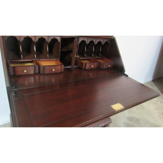 1980s Statton Old Towne Cherry Secretary Desk W. Bookcase Top For Sale - Image 9 of 11