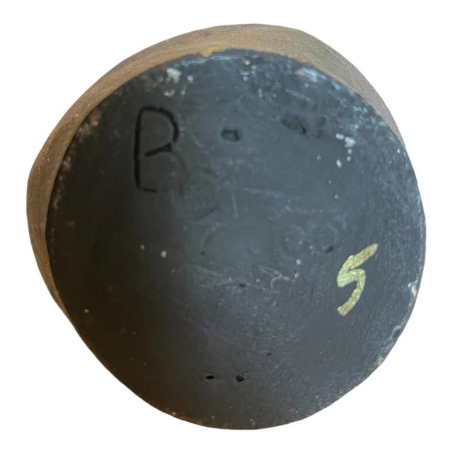 1980s Petite Handcrafted Clay Vase For Sale - Image 4 of 4