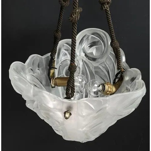 Art Deco Hanging Light attributed to Degué, 1930s For Sale - Image 9 of 10