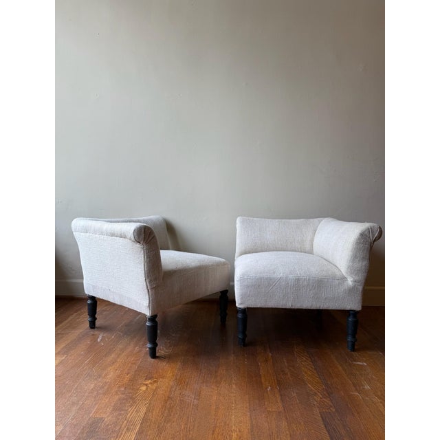 Mid 20th Century Pair of French Art Deco Tete-a-Tete Chairs For Sale - Image 4 of 6