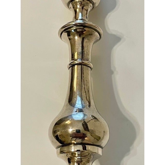 Silver Danish Hallmarked Silver Candle Holders, a Pair For Sale - Image 8 of 13