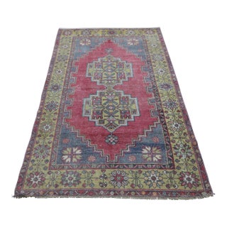 1960s Bohemian Style Hand Knotted Red Oushak Rug For Sale