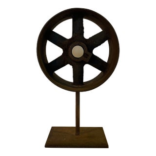 Antique Steel Machinery Sculpture For Sale