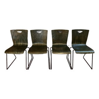 Vintage Worden Bent Plywood Stackable Chairs - Set of 4 For Sale