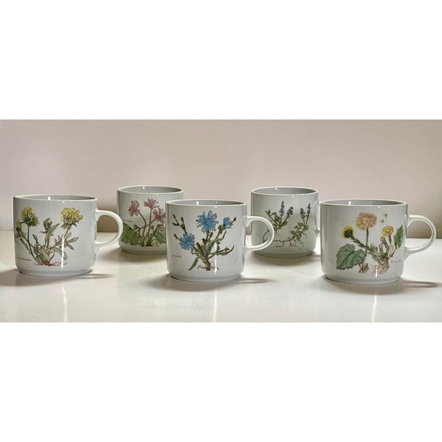 Late 20th Century Wildflower Coffee Mugs- Set of 4 For Sale - Image 9 of 9