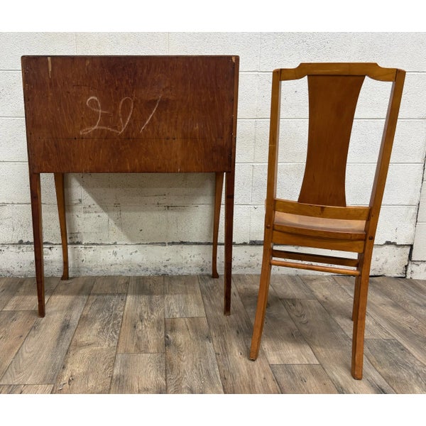 Vintage French Louis XVI Country Style Secretary Desk With Chair