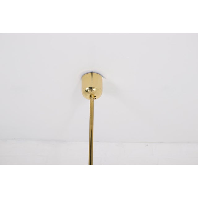 Tiered Pendant Light in Brass and Curved Glass, 1970s For Sale - Image 6 of 7