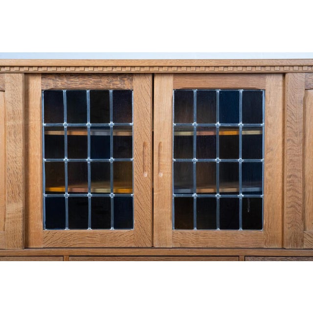 Brutalist Oak Sideboard attributed to Henning Kjærnulf, Denmark, 1960s For Sale - Image 9 of 12